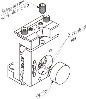 Vertical drive optical mount fixed with screw