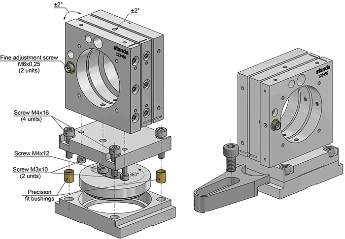 Optical Flexure Mirror Mounts on Special Base