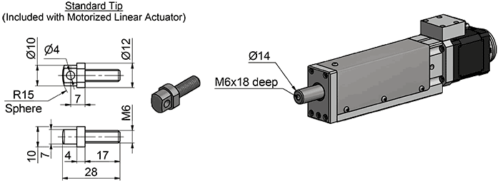 Removable / Adjustable End Tips of the Pull & Push Linear Actuator